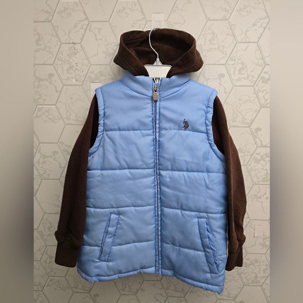 U.S. Polo Assn. Boys' Puffer Sweatshirt Jacket, Size 7